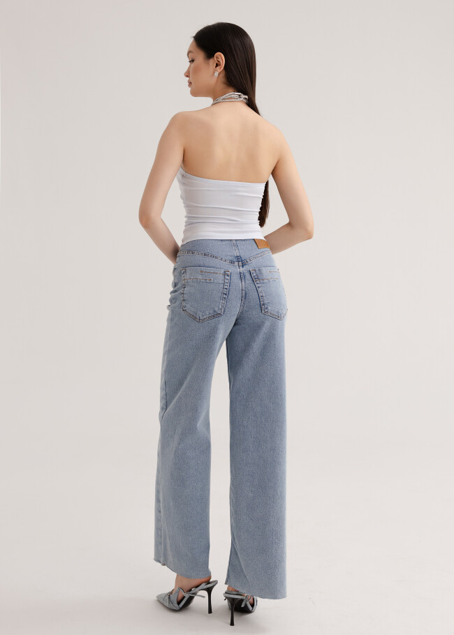 Жіночі джинси прямого крою без пояса/Denim