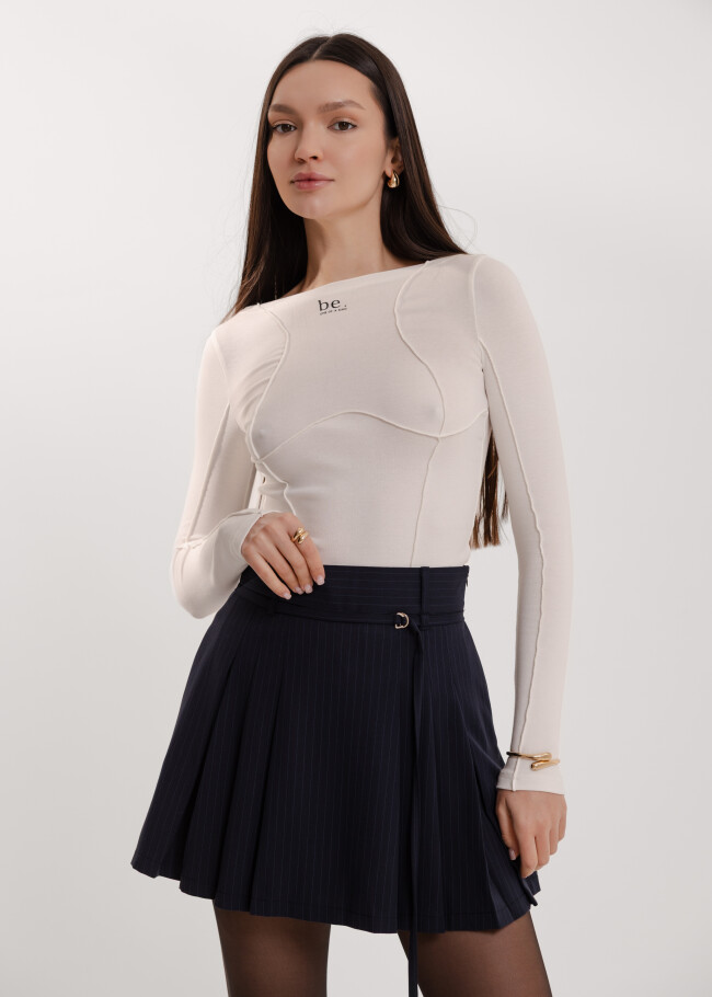 Міні спідниця-шорти зі складками